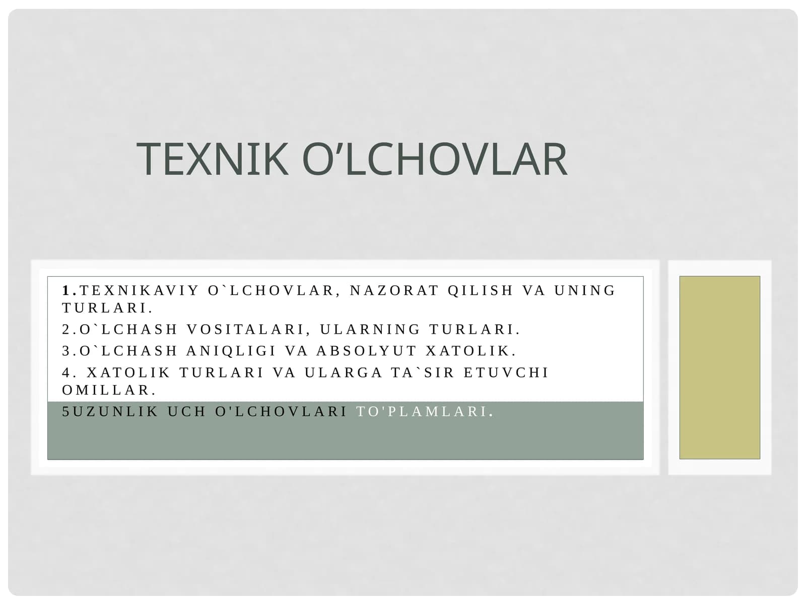 Texnik oʻlchovlar