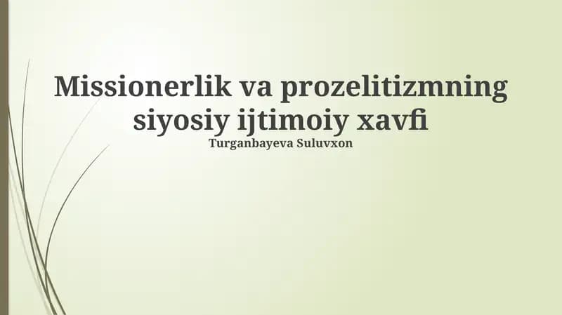 Missiyanerlik va Targ'ibotchilik