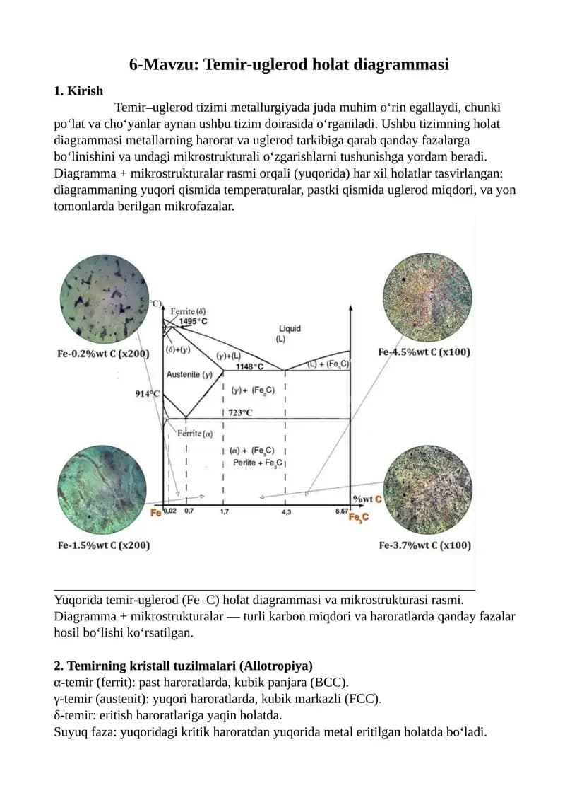 Temir-uglerod holat diagrammasi
