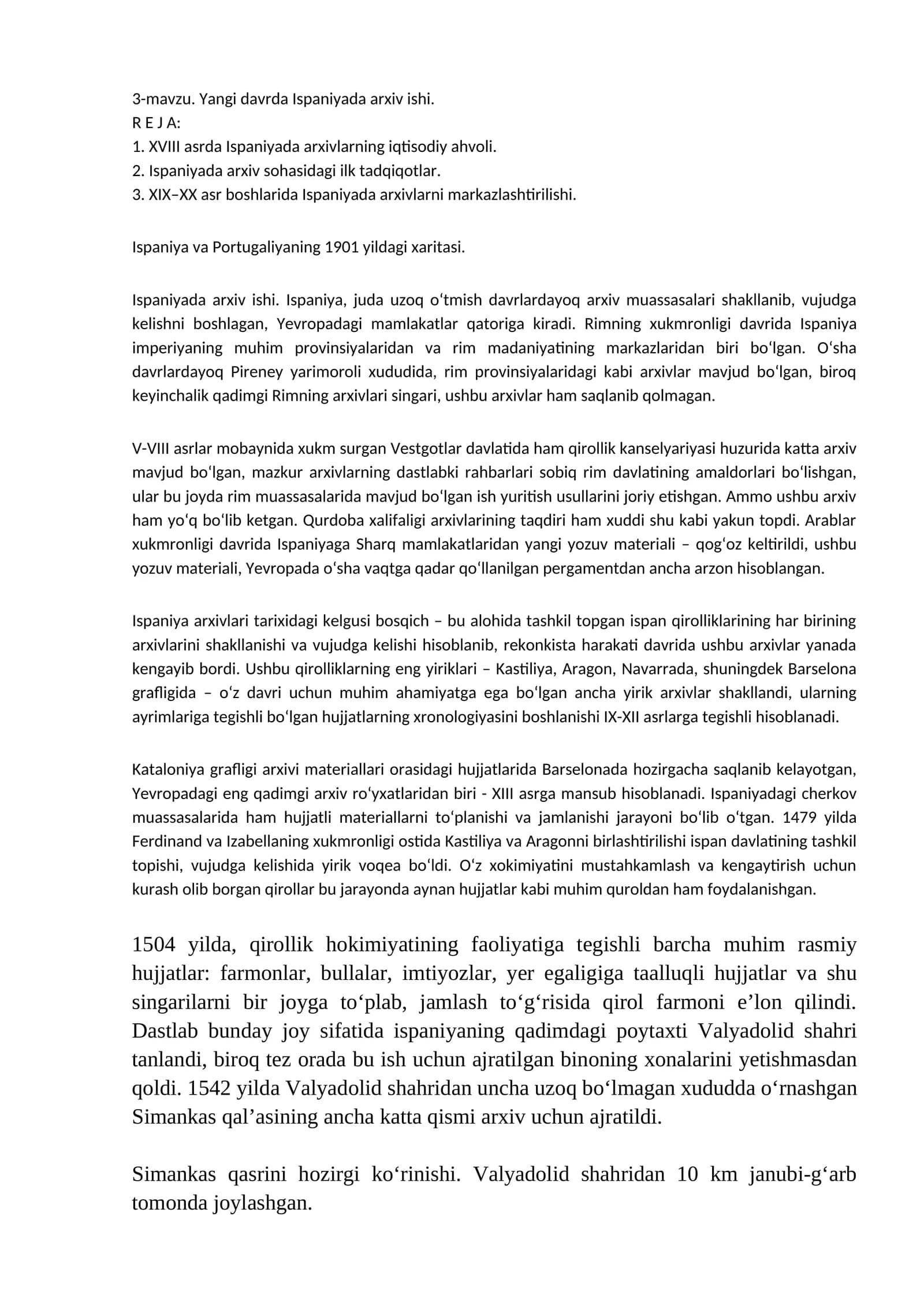 Ispaniyada arxiv ishi