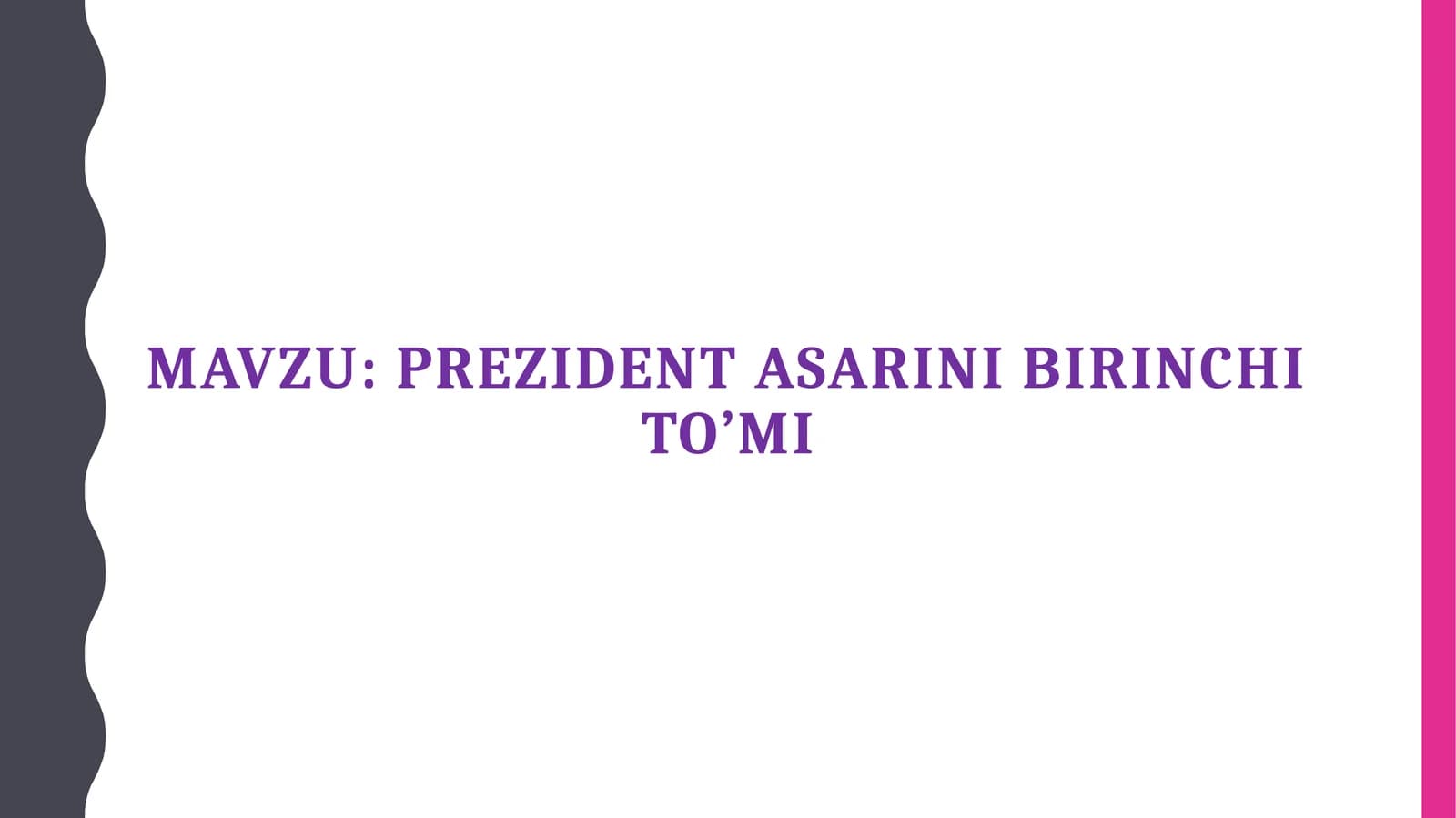 PrEZident asarini birinchi to’mi