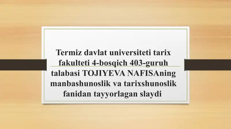 O'rta Osiyo Tarixi