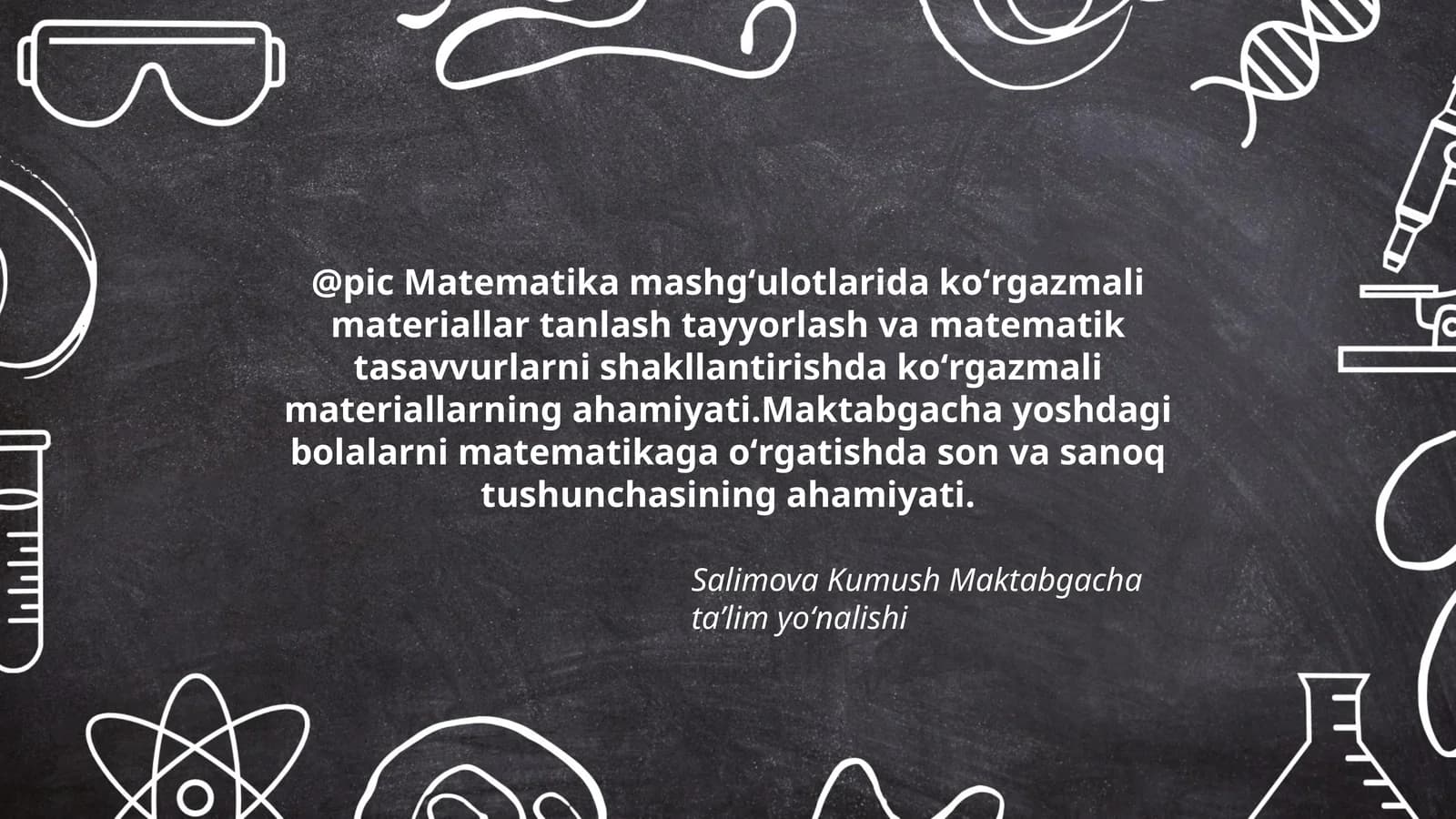 Matematika mashgʻulotlarida koʻrgazmali materiallar