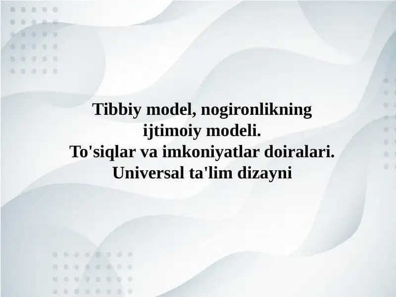 Tibbiy model, nogironlikning ijtimoiy modeli