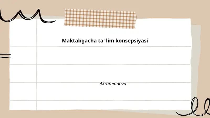 Maktabgacha ta'lim konsepsiyasi