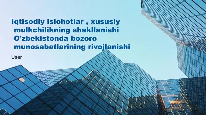 Bozor iqtisodiga o'tishning asosiy tamiyillari