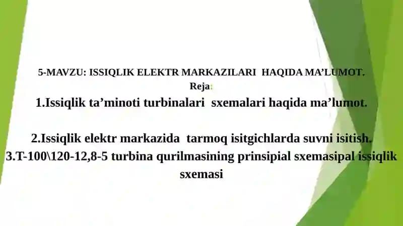 ISSIQLIK ELEKTR MARKAZILARI