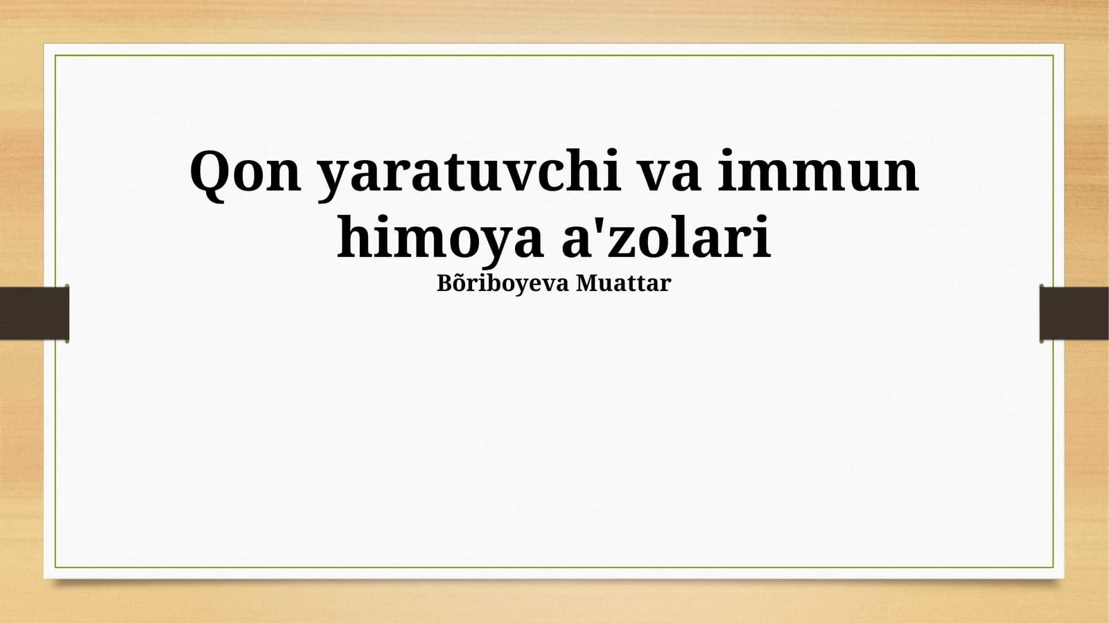Qon yaratuvchi va immun himoya a'zolari