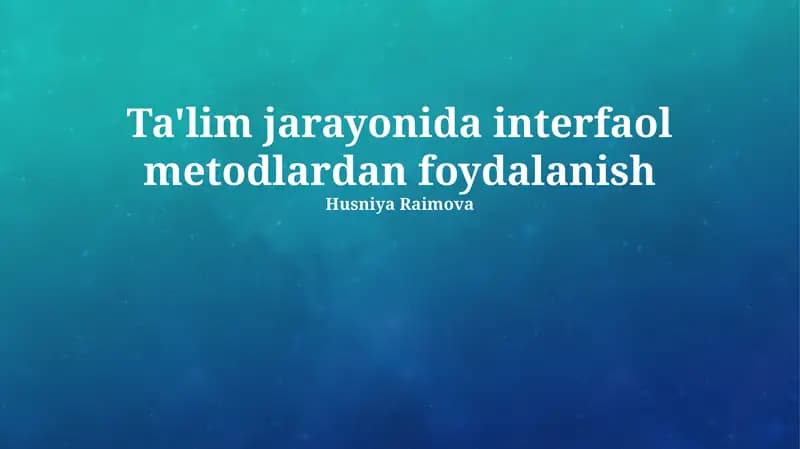 Interaktiv Ta'lim