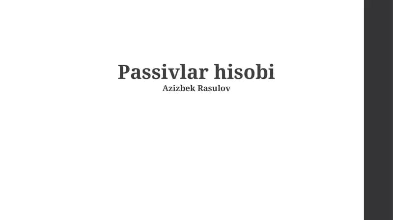 Passivlar hisobi