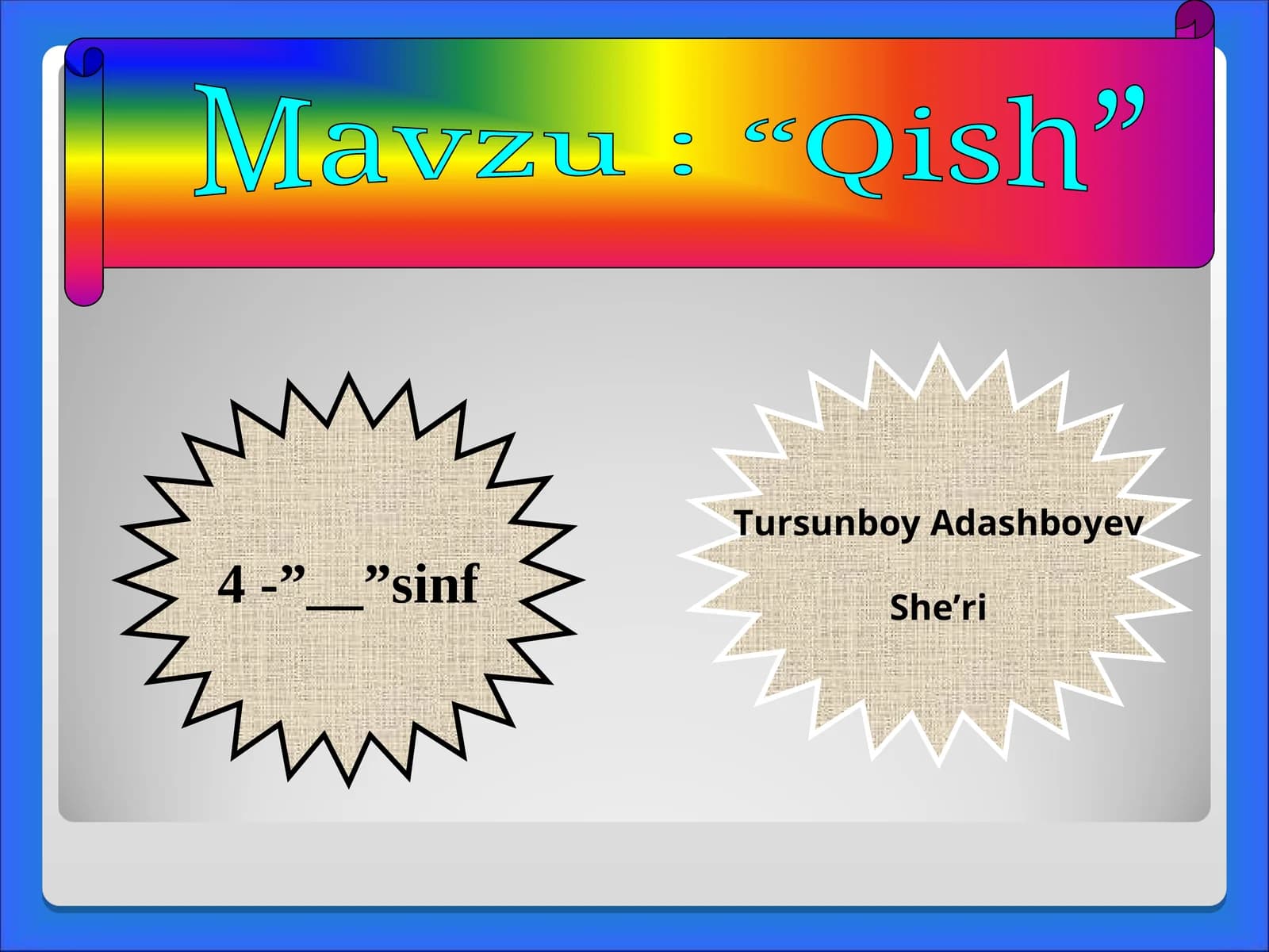 Qish mavzusida taqdimot ishi