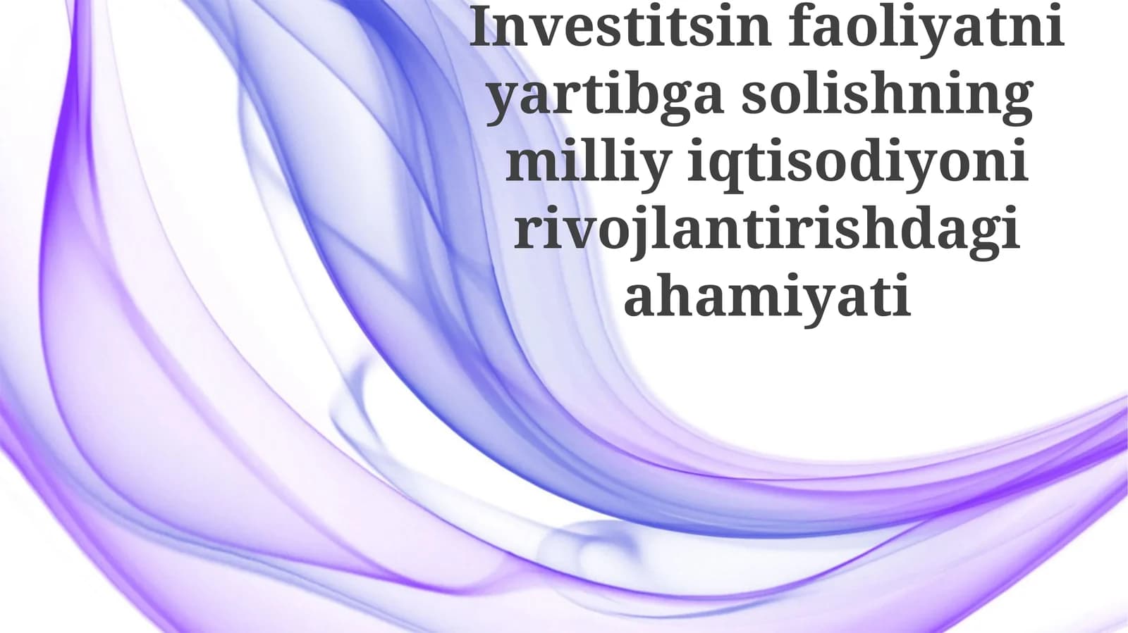 Investitsiya va YaIM o'sishi