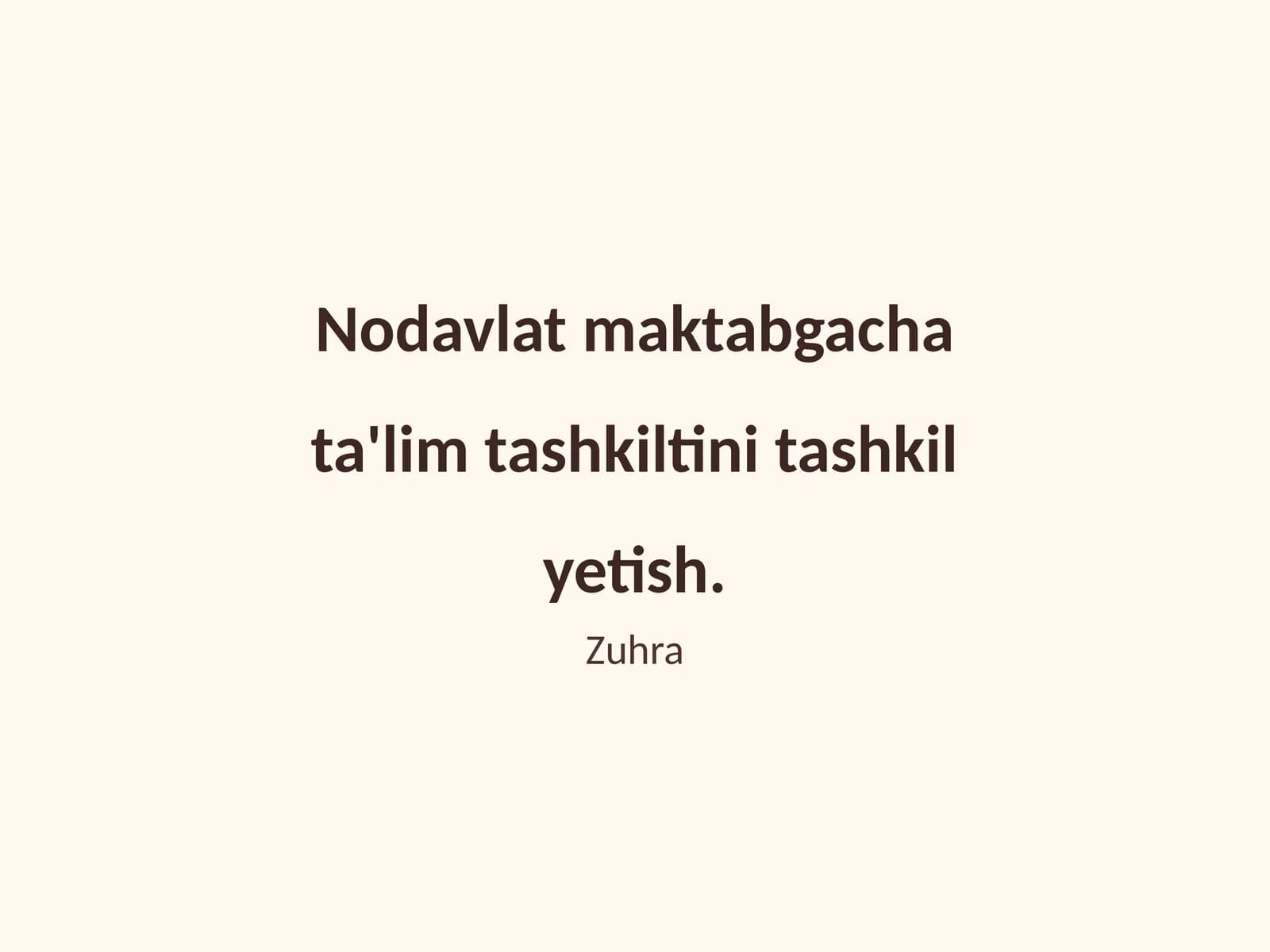 Nodavlat maktabgacha ta'lim tashkiltini tashkil yetish