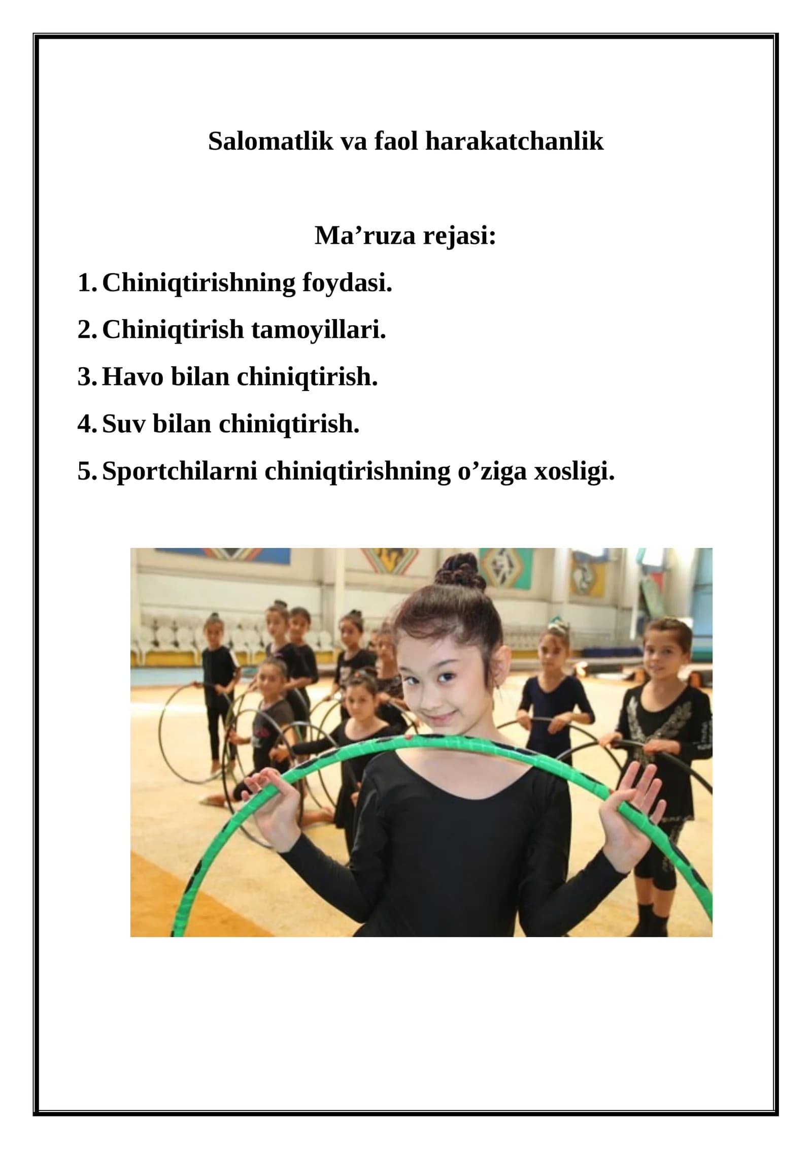 Salomatlik va faol harakatchanlik