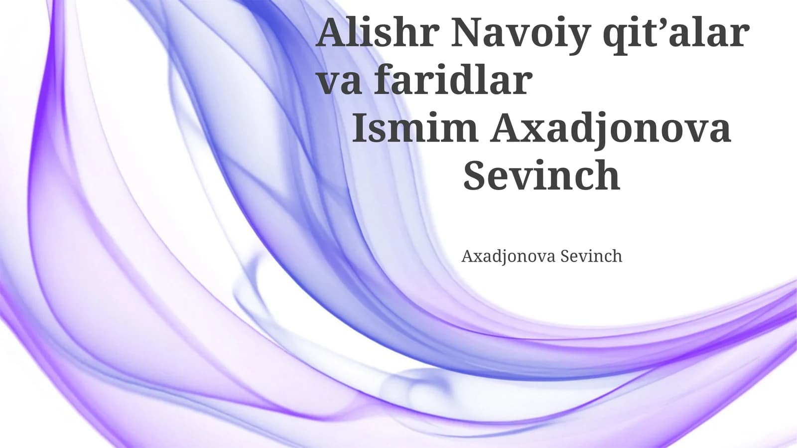 Alishr Navoiy qit’alar va faridlar