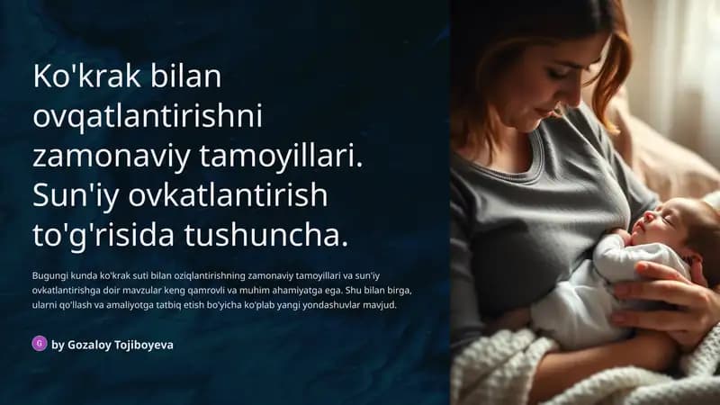 Ko'krak bilan ovqatlantirishning zamonaviy tamoyillari