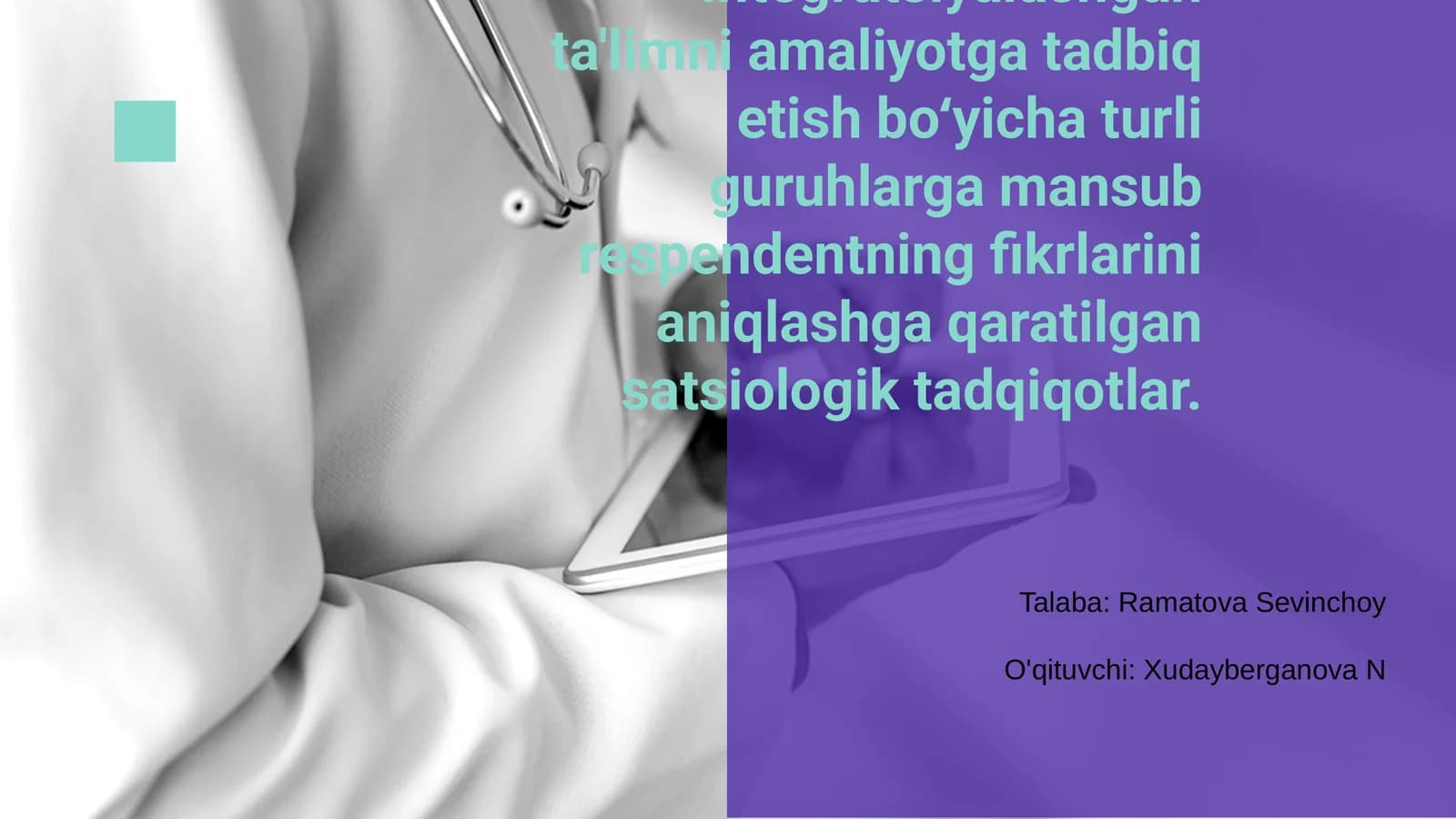 Integratsiyalashgan ta'limni amaliyotga tadbiq etish