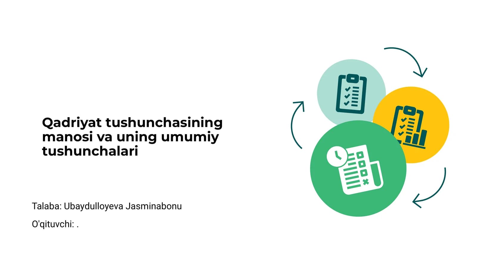 Qadriyat tushunchasining manosi va uning umumiy tushunchalari