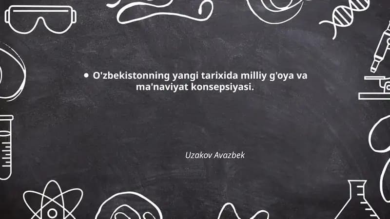 O'zbekistonning yangi tarixida milliy g'oya va ma'naviyat konsepsiyasi