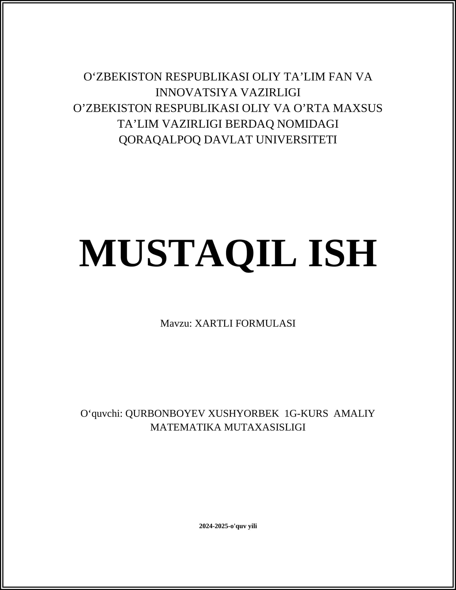 XARTLI FORMULASI