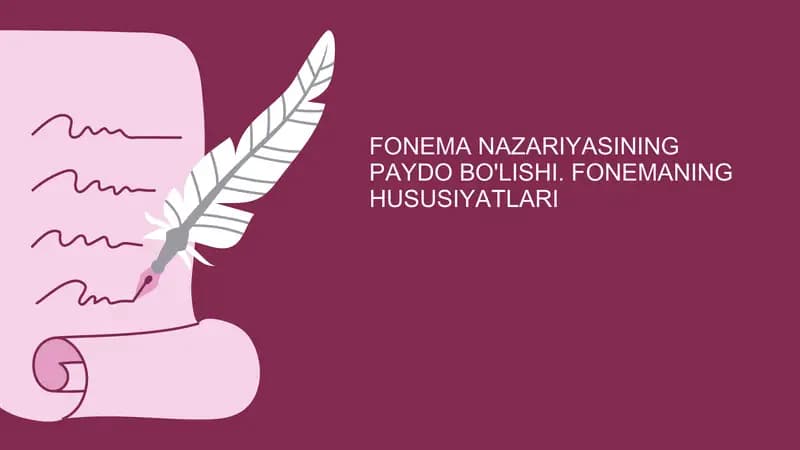 FONEMA NAZARIYASINING PAYDO BO'LISHI. FONEMANING HUSUSIYATLARI