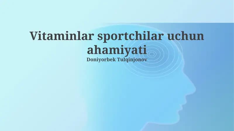 Vitaminlar sportchilar uchun ahamiyati