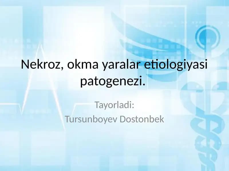 Nekroz, okma yaralar etiologiyasi patogenezi