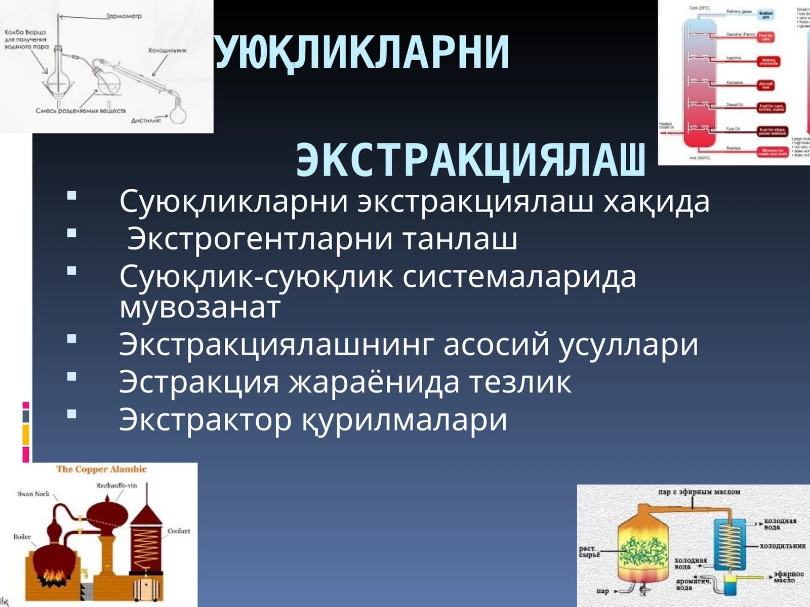Суюқликларни экстракциялаш