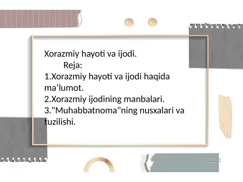 Xorazmiy hayoti va ijodi