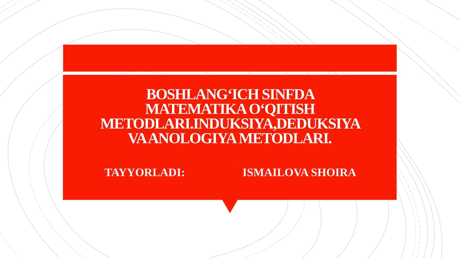 Mataemtika o'qitish metodlari