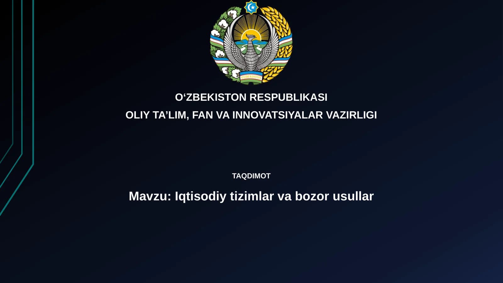 Iqtisodiy tizimlar va bozor usullari