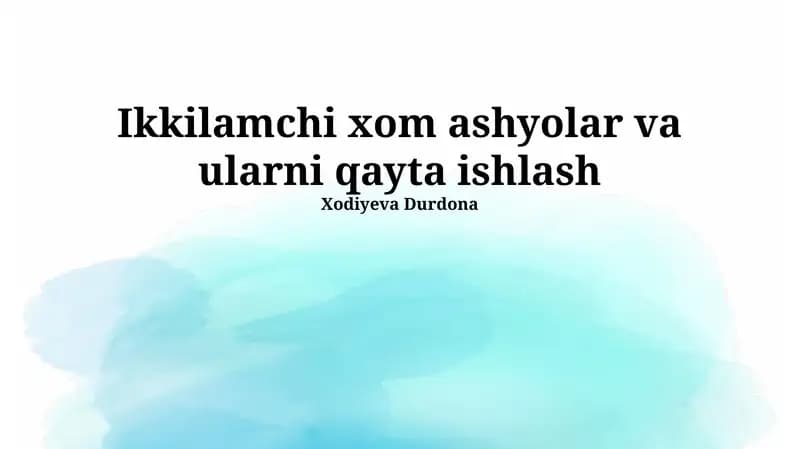 Qog'ozni qayta ishlash