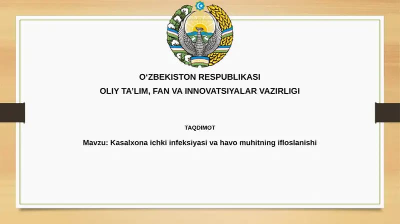 Kasalxonada yuqadigan infeksiya va havo ifloslanishi