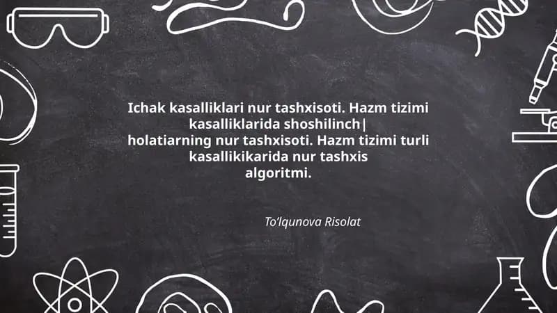 Ichak kasalliklari nur tashxisoti