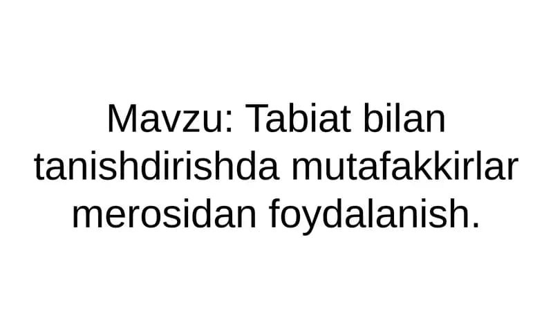 Tabiat bilan tanishish