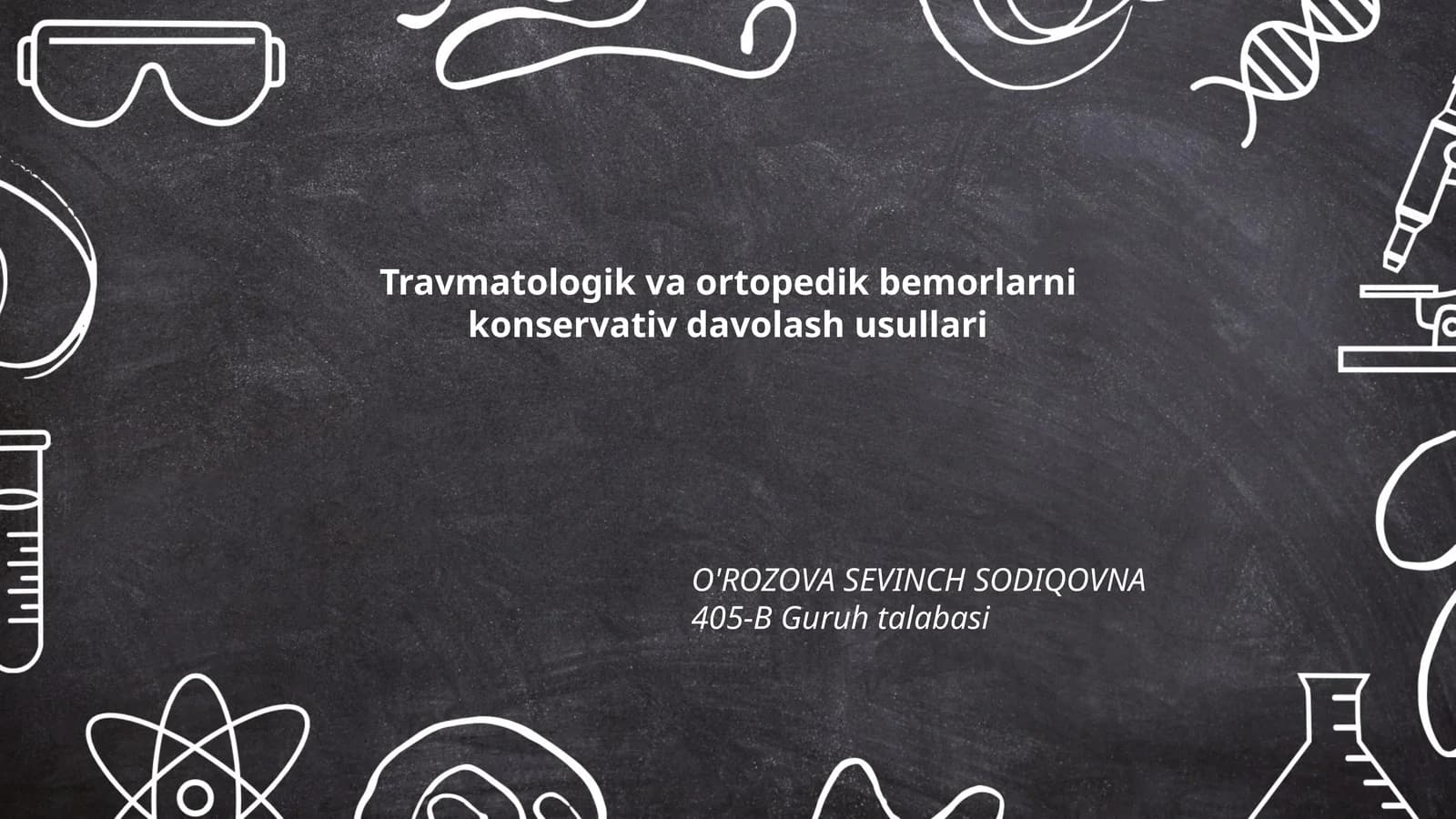 Travmatologik va ortopedik bemorlarni konservativ davolash usullari
