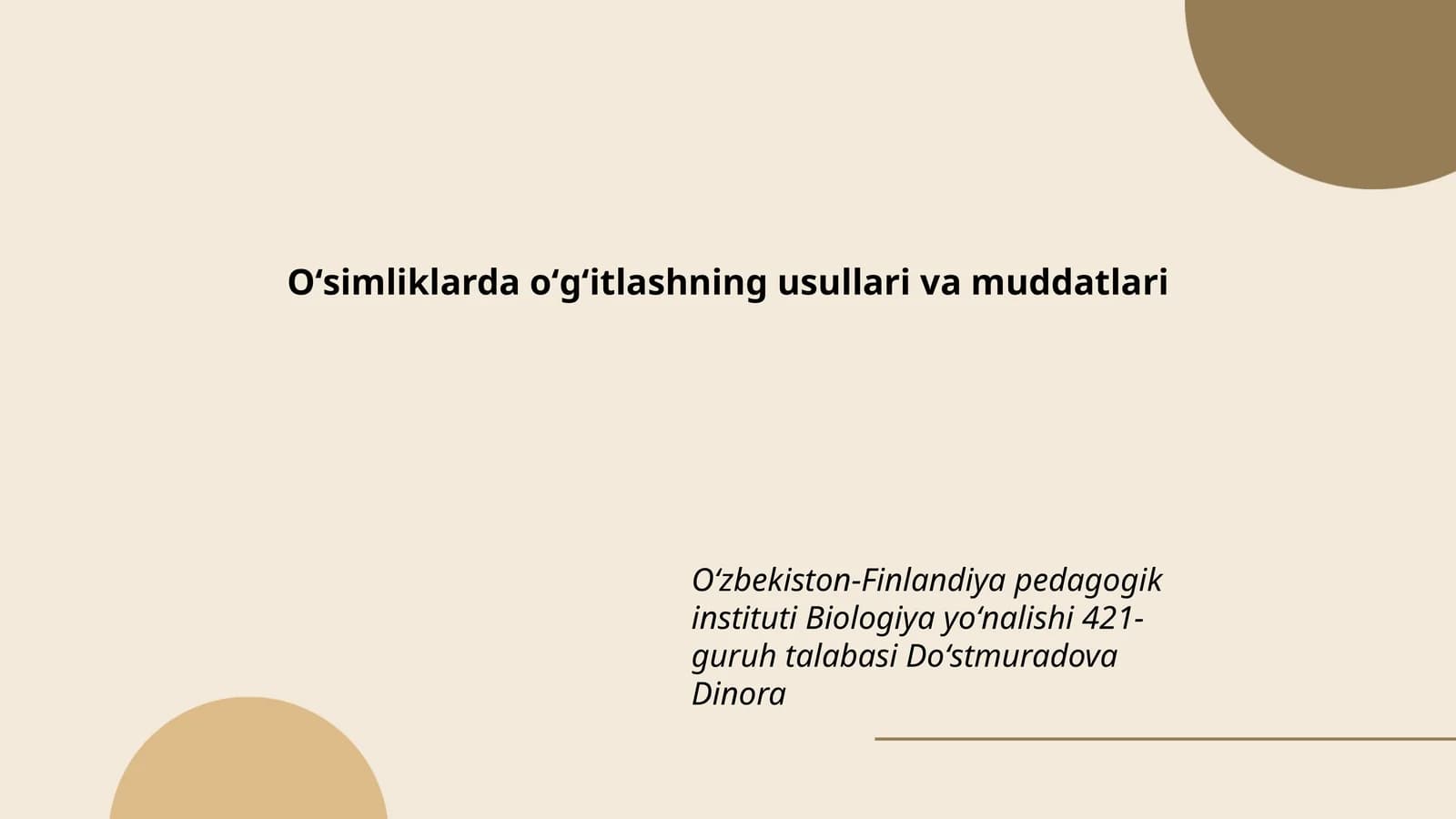 Oʻsimliklarda oʻgʻitlashning usullari va muddatlari