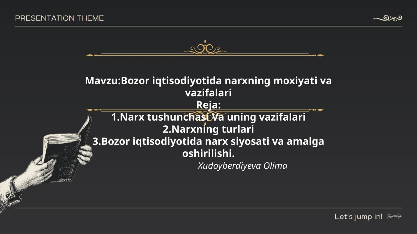 Bozor iqtisodiyotida narxning moxiyati va vazifalari