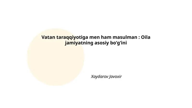 Oilada vatanparvarlik tarbiyasi