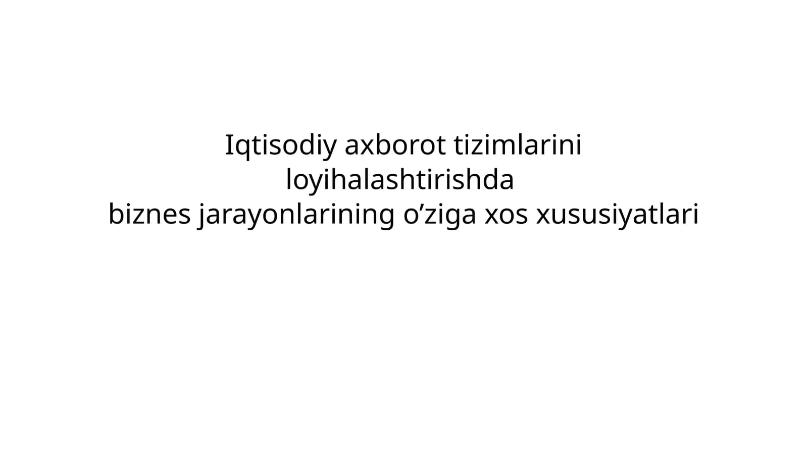 Biznes jarayonlari