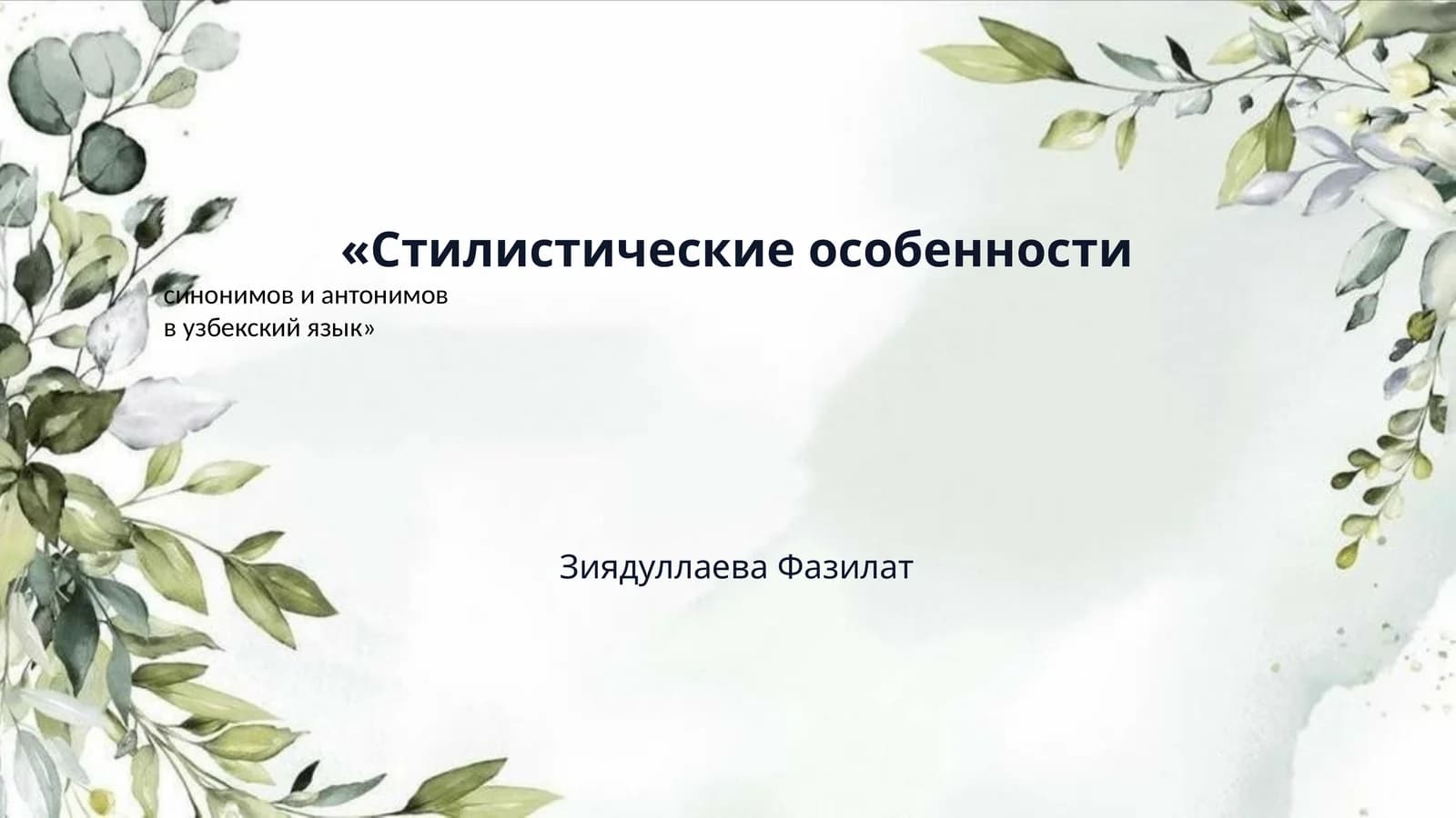 «Стилистические особенности