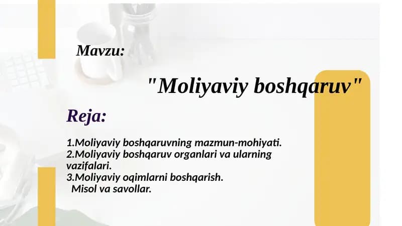 Moliyaviy boshqaruv