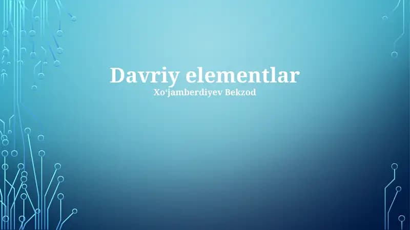 Davriy elementlar