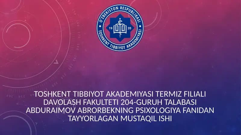 Psixologiyaning zanovaniy tendensiyalari