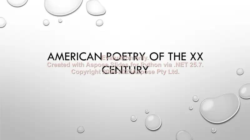 American poetry of the XX century