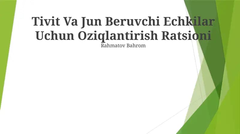 Tivit Va Jun Beruvchi Echkilar Uchun Oziqlantirish Ratsioni