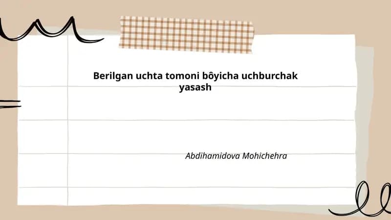 Uchburchak yasash usullari