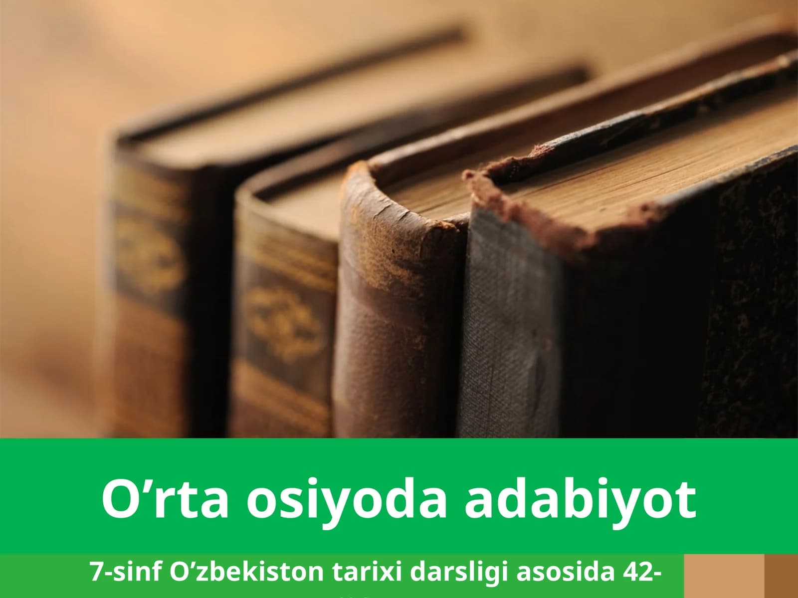 7-sinf O'zbekiston tarixi O'rta Osiyoda adabiyot dars taqdimoti