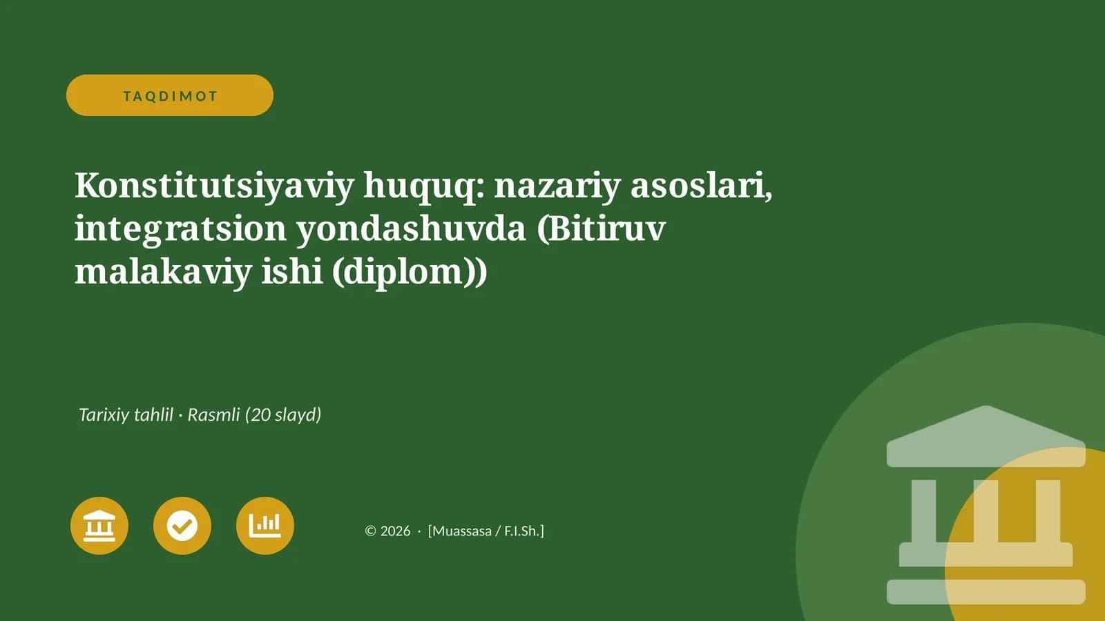 Konstitutsiyaviy huquq: nazariy asoslari, integratsion yondashuvda (Bitiruv malakaviy ishi (diplom))