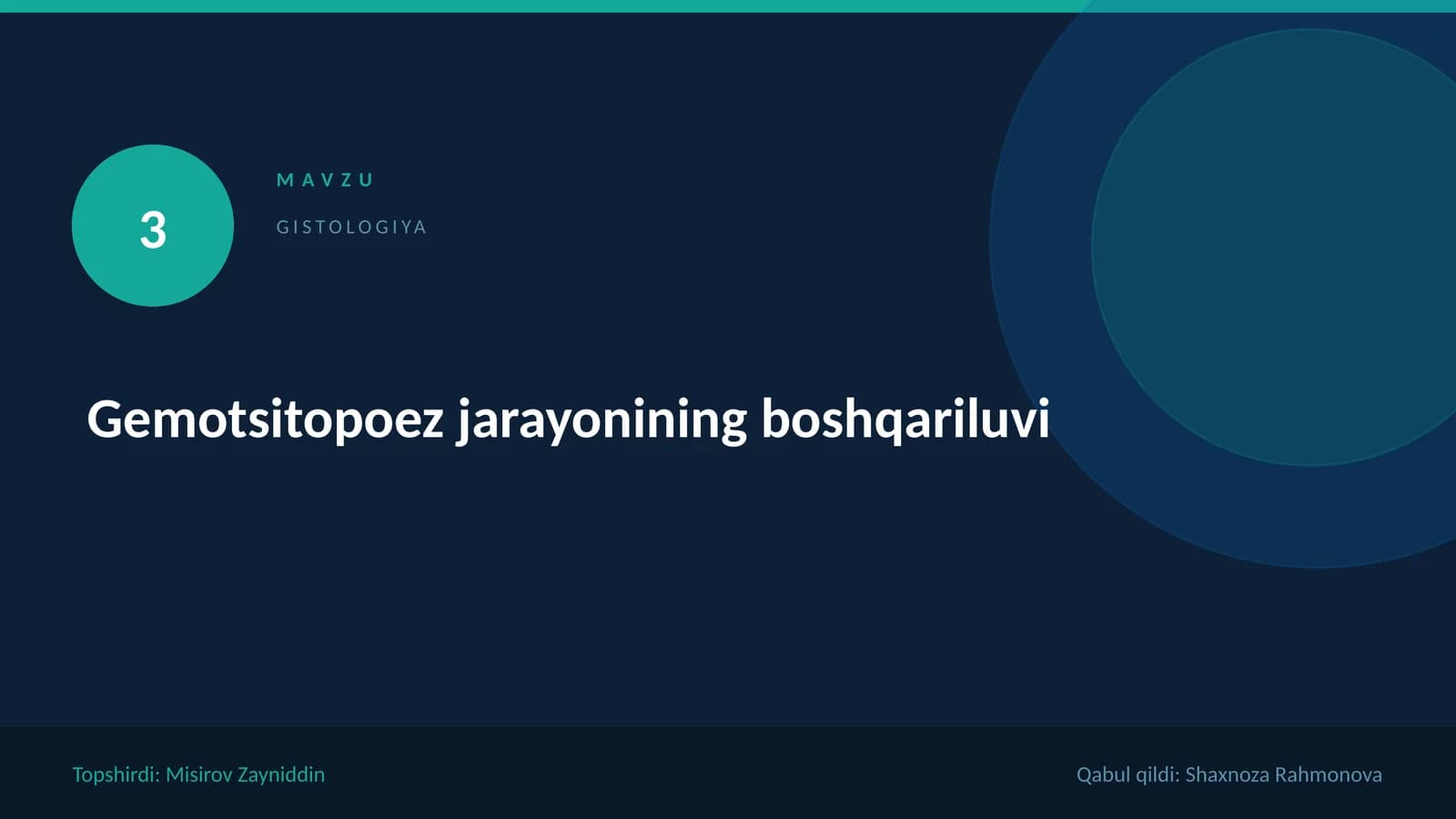 Gemotsitopoez jarayonining boshqariluvi